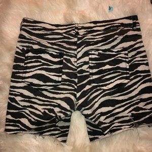 Zebra print over the knee shorts